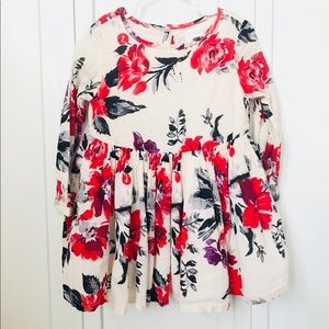 Old Navy tan and floral dress 2T